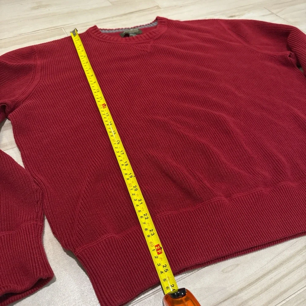 Eddie Bauer Men’s Red 100% Cotton Knit Sweater Size XL